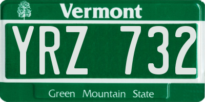 VT license plate YRZ732