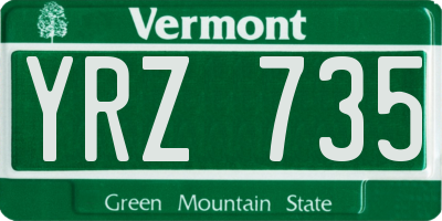 VT license plate YRZ735