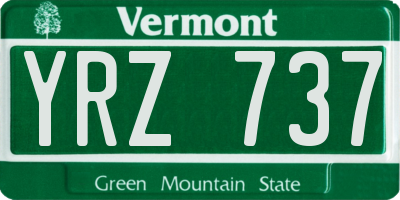 VT license plate YRZ737