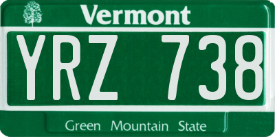 VT license plate YRZ738