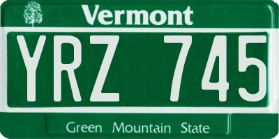 VT license plate YRZ745
