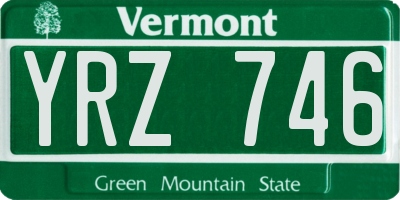VT license plate YRZ746