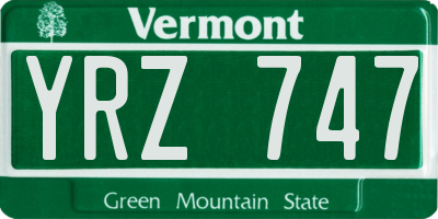 VT license plate YRZ747