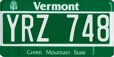 VT license plate YRZ748