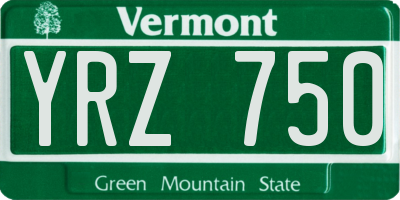 VT license plate YRZ750