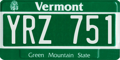 VT license plate YRZ751