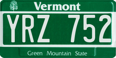 VT license plate YRZ752