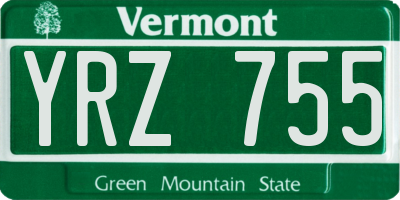 VT license plate YRZ755