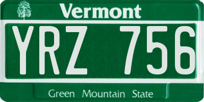 VT license plate YRZ756