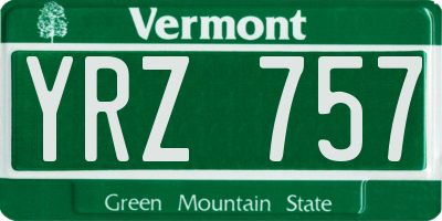 VT license plate YRZ757