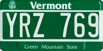 VT license plate YRZ769