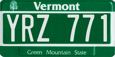VT license plate YRZ771