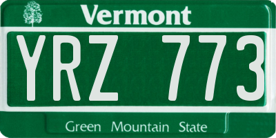 VT license plate YRZ773