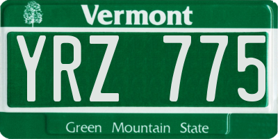 VT license plate YRZ775