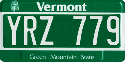 VT license plate YRZ779