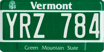 VT license plate YRZ784