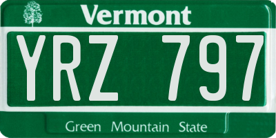 VT license plate YRZ797