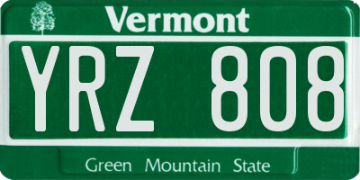 VT license plate YRZ808