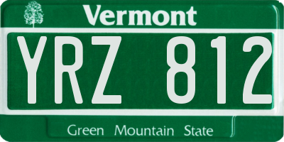 VT license plate YRZ812