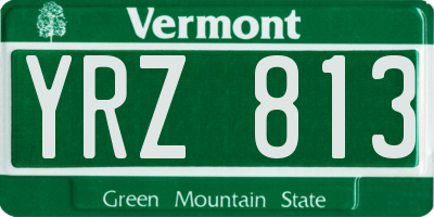 VT license plate YRZ813