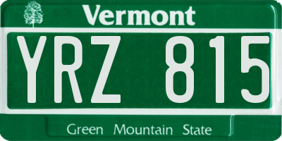 VT license plate YRZ815