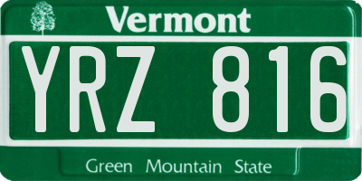 VT license plate YRZ816