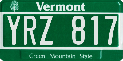 VT license plate YRZ817