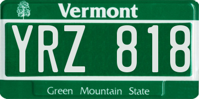VT license plate YRZ818
