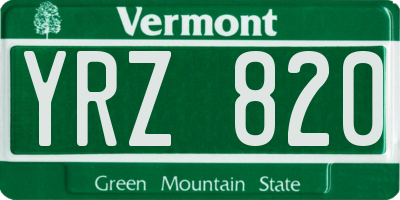 VT license plate YRZ820