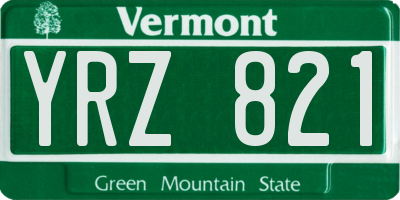 VT license plate YRZ821