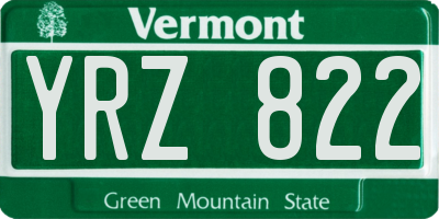 VT license plate YRZ822