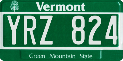 VT license plate YRZ824