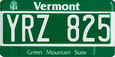 VT license plate YRZ825
