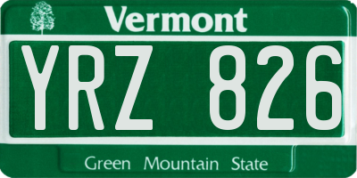 VT license plate YRZ826