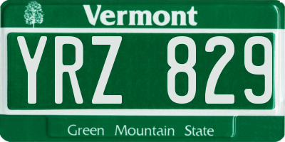 VT license plate YRZ829