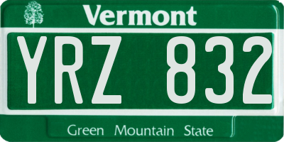 VT license plate YRZ832