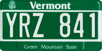 VT license plate YRZ841
