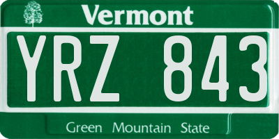 VT license plate YRZ843