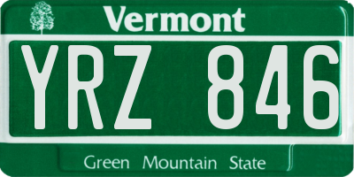 VT license plate YRZ846