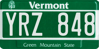 VT license plate YRZ848