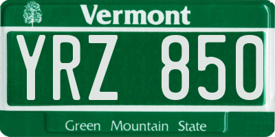 VT license plate YRZ850