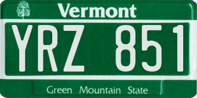 VT license plate YRZ851