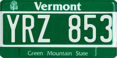 VT license plate YRZ853