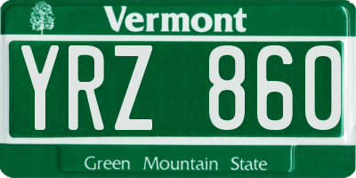 VT license plate YRZ860
