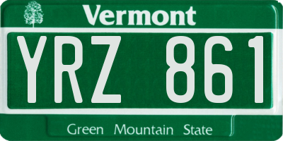 VT license plate YRZ861