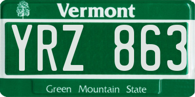 VT license plate YRZ863