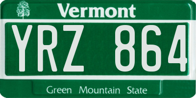 VT license plate YRZ864