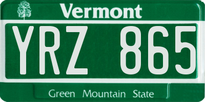 VT license plate YRZ865