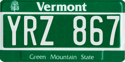 VT license plate YRZ867