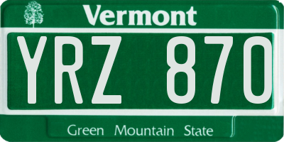 VT license plate YRZ870